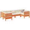 vidaXL Καναπές Κήπου Σετ 6 τεμ. Καφέ Μασίφ Ξύλο Πεύκου με Μαξιλάρια