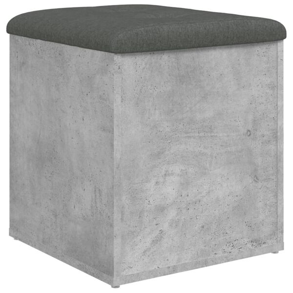 vidaXL Παγκάκι Αποθήκευσης Γκρι Σκυροδεμ. 42x42x45 εκ. Επεξεργ. Ξύλο