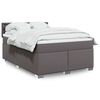 vidaXL Κρεβάτι Boxspring με Στρώμα Γκρι 160x200εκ. από Συνθετικό Δέρμα