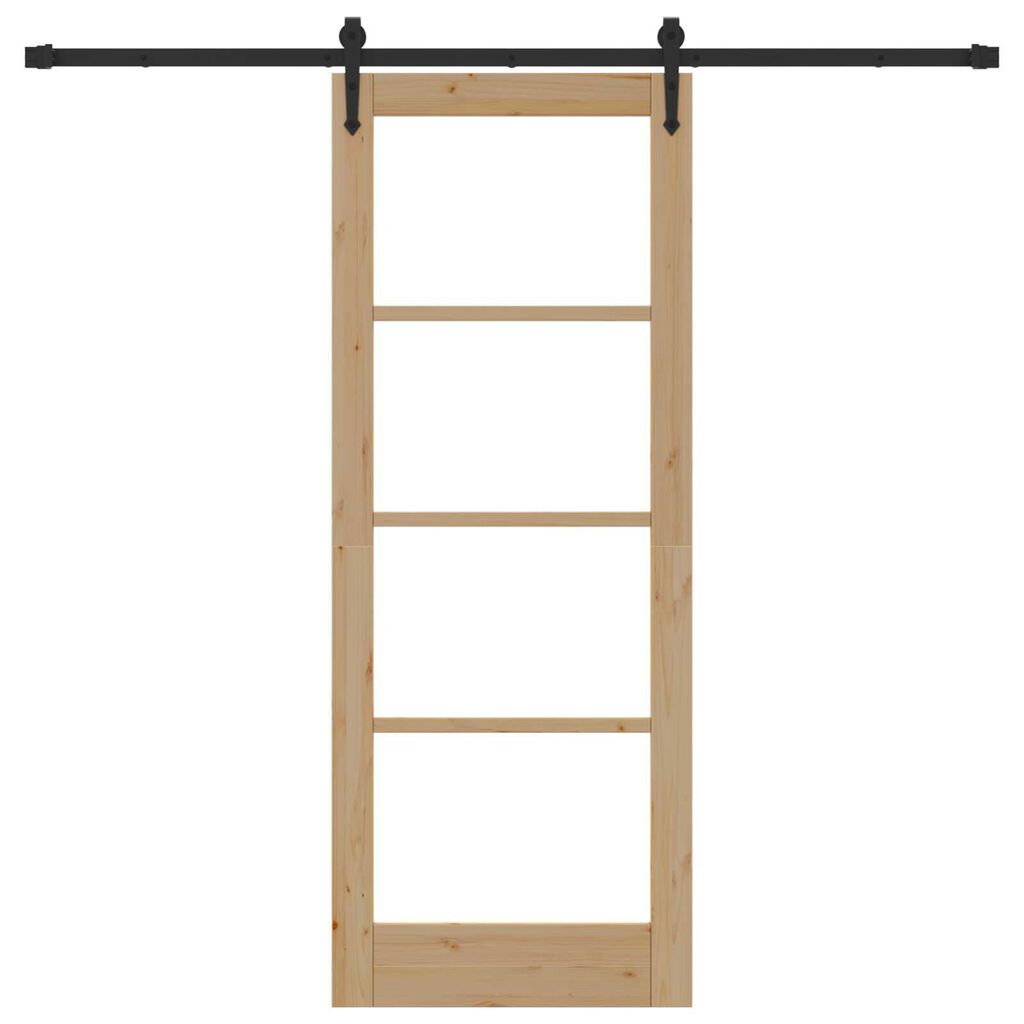 vidaXL Συρόμενη Πόρτα ORKDAL Καφέ 78 x 202 εκ. Ξύλο και μέταλλο