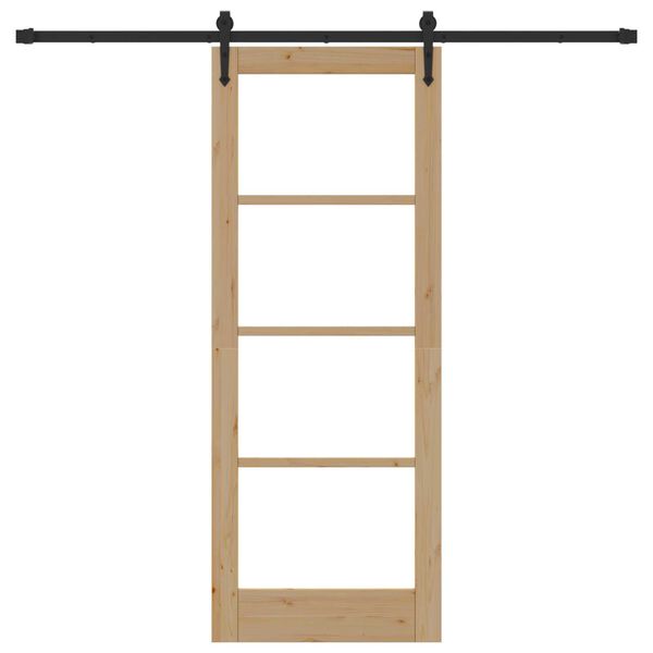 vidaXL Συρόμενη Πόρτα ORKDAL Καφέ 78 x 202 εκ. Ξύλο και μέταλλο