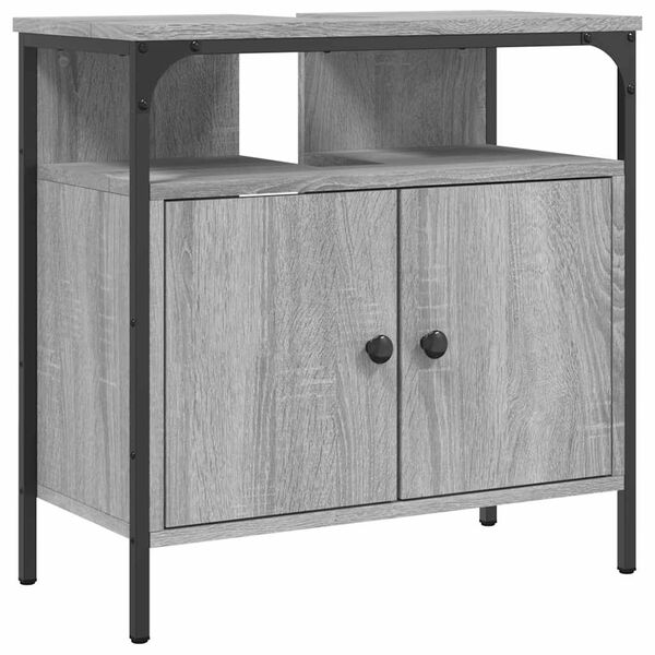 vidaXL Ντουλάπι Νιπτήρα Μπάνιου Γκρι Sonoma 60x30x60 εκ. Επεξ. Ξύλο