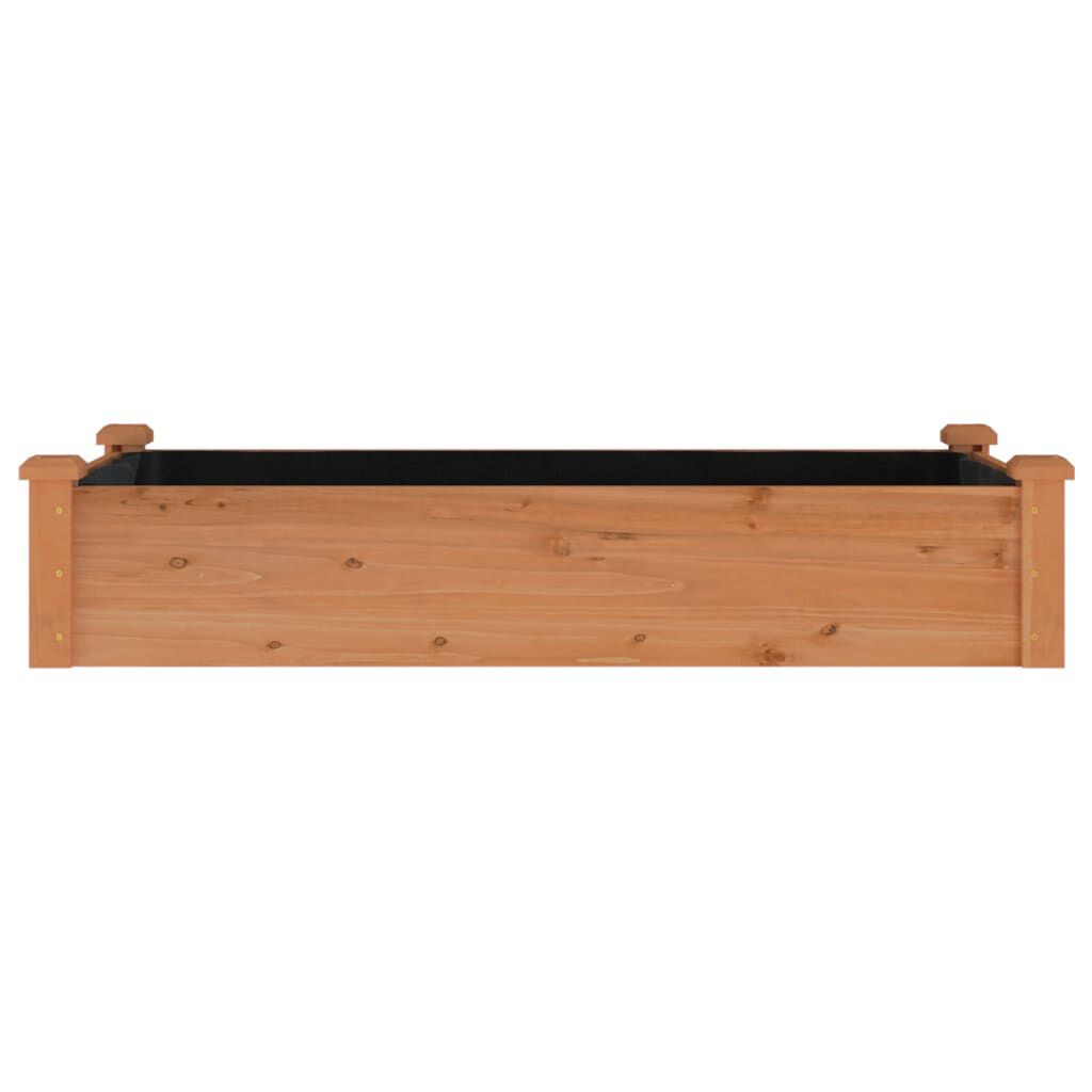 vidaXL Ζαρντινιέρα Υπερυψ. με Επένδυση Καφέ 120x60x25 εκ. Μασίφ Ελάτη