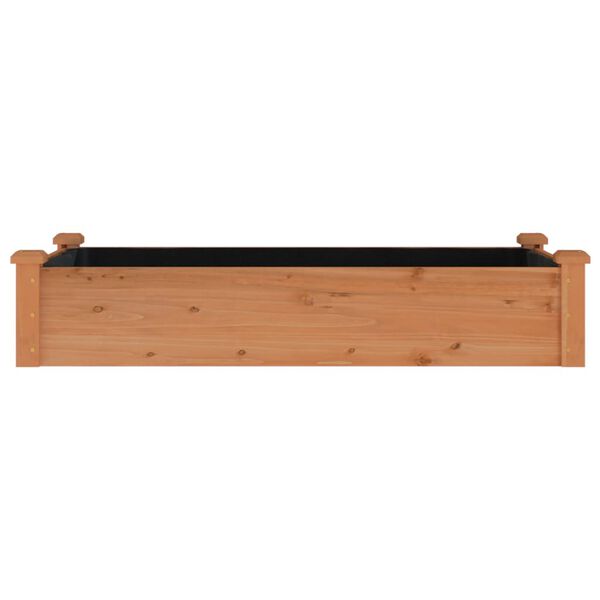 vidaXL Ζαρντινιέρα Υπερυψ. με Επένδυση Καφέ 120x60x25 εκ. Μασίφ Ελάτη