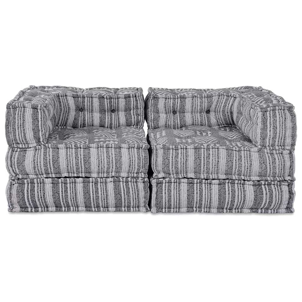 vidaXL Πουφ 2 pcs Γκρι 70 x 70 x 54 εκ ύφασμα