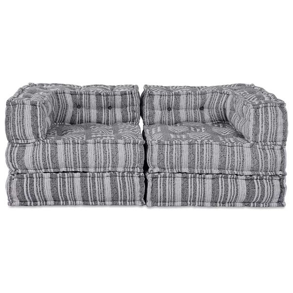 vidaXL Πουφ 2 pcs Γκρι 70 x 70 x 54 εκ ύφασμα