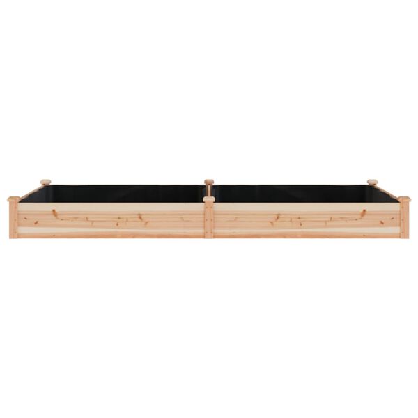 vidaXL Ζαρντινιέρα Υπερυψ. με Επένδυση 240x120x25εκ. Μασίφ Ξύλο Ελάτης