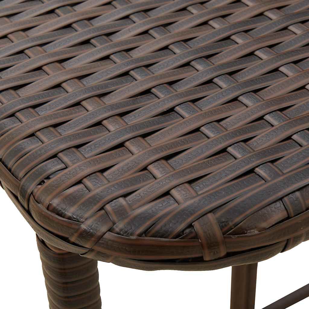 vidaXL Πτυσσόμενο τραπέζι κήπου καφέ 90x51x75 cm Poly Rattan