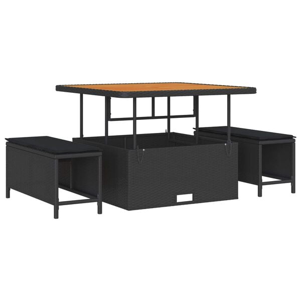 vidaXL &Sigma;&epsilon;&tau; &Kappa;&alpha;&nu;&alpha;&pi;έ &Kappa;ή&pi;&omicron;&upsilon; &mu;&epsilon; &mu;&alpha;&xi;&iota;&lambda;ά&rho;&iota; 13 pcs &Mu;&alpha;ύ&rho;&omicron;