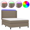 vidaXL &Kappa;&rho;&epsilon;&beta;ά&tau;&iota; Boxspring &mu;&epsilon; &Sigma;&tau;&rho;ώ&mu;&alpha; & LED Taupe 140x200 &epsilon;&kappa;. &Upsilon;&phi;&alpha;&sigma;&mu;ά&tau;&iota;&nu;&omicron;