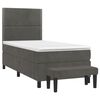 vidaXL Κρεβάτι Boxspring με Στρώμα Σκούρο Γκρι 80x200 εκ. Βελούδινο