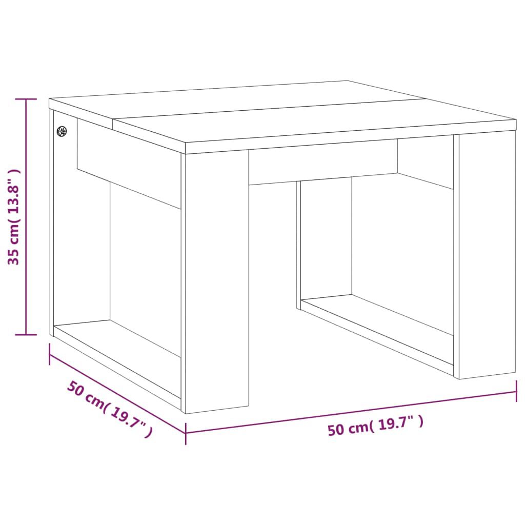 vidaXL Βοηθητικό Τραπέζι Καπνιστή Δρυς 50x50x35 εκ. Επεξεργασμένο Ξύλο