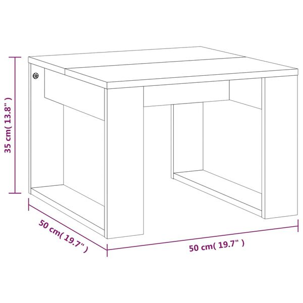 vidaXL Βοηθητικό Τραπέζι Καπνιστή Δρυς 50x50x35 εκ. Επεξεργασμένο Ξύλο