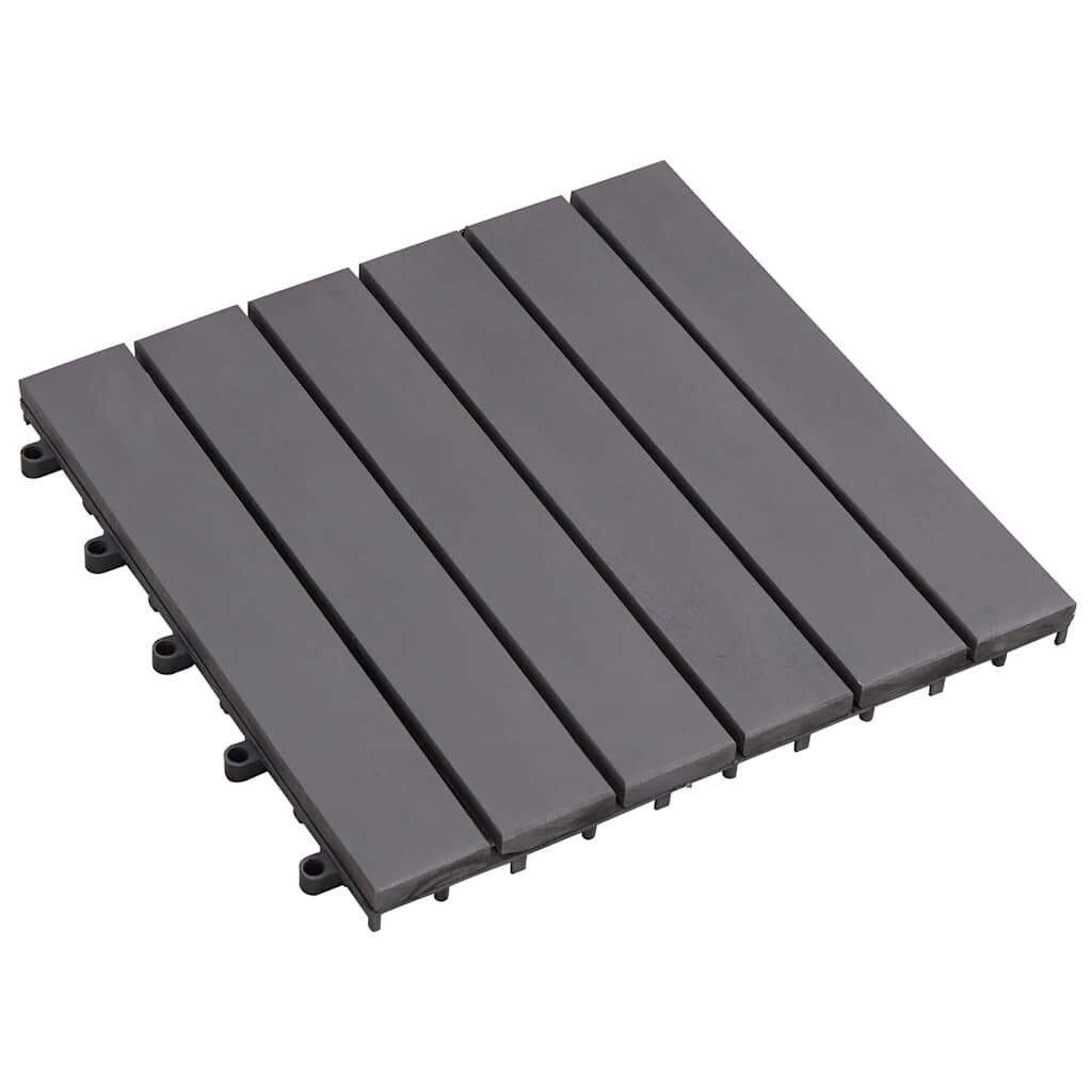 vidaXL Πλακάκια Deck 10 τεμ. Γκρι Πατίνα 30x30 εκ. Μασίφ Ξύλο Ακακίας