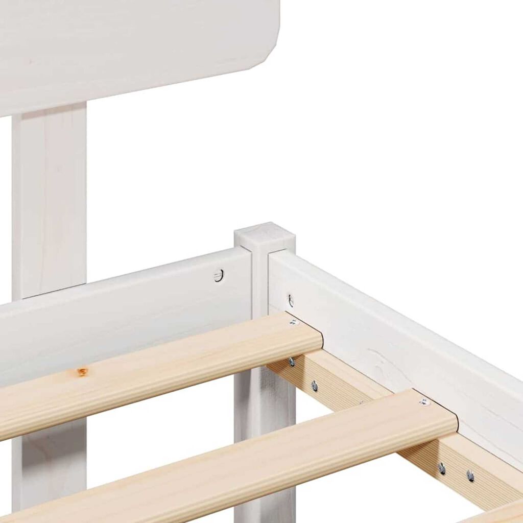 vidaXL Σκελετός Κρεβατιού Λευκό 90 x 190 cm Μασίφ ξύλο πεύκου