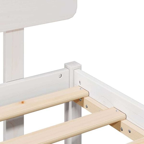 vidaXL Σκελετός Κρεβατιού Λευκό 90 x 190 cm Μασίφ ξύλο πεύκου