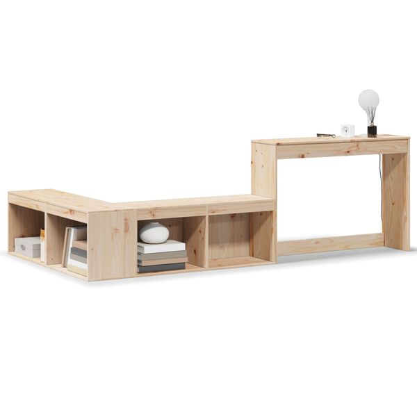 vidaXL Κομοδίνο με Γραφείο 232x122x75 εκ. από Μασίφ Ξύλο Πεύκου