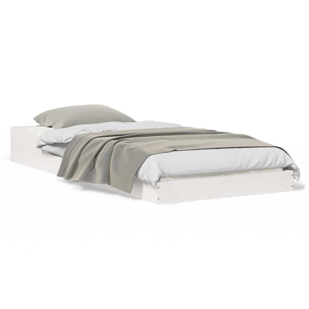 vidaXL Σκελετός Κρεβατιού Λευκό 100 x 210 cm Μασίφ ξύλο πεύκου