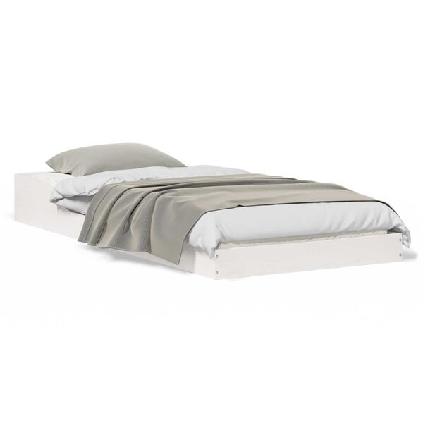 vidaXL Σκελετός Κρεβατιού Λευκό 100 x 210 cm Μασίφ ξύλο πεύκου