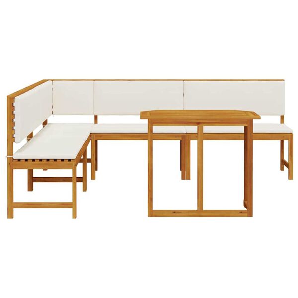 vidaXL Σετ Παγκάκι Κήπου 4 pcs Καφέ Μασίφ ξύλο ακακίας
