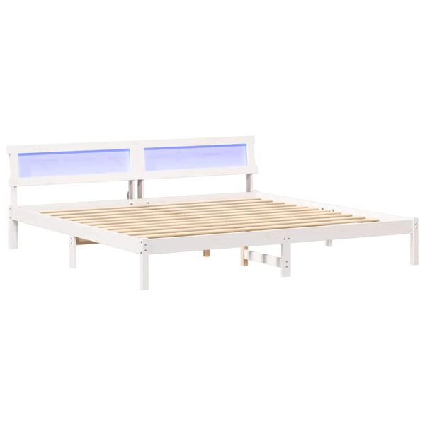vidaXL Σκελετός Κρεβατιού Λευκό 180 x 200 cm Μασίφ ξύλο πεύκου