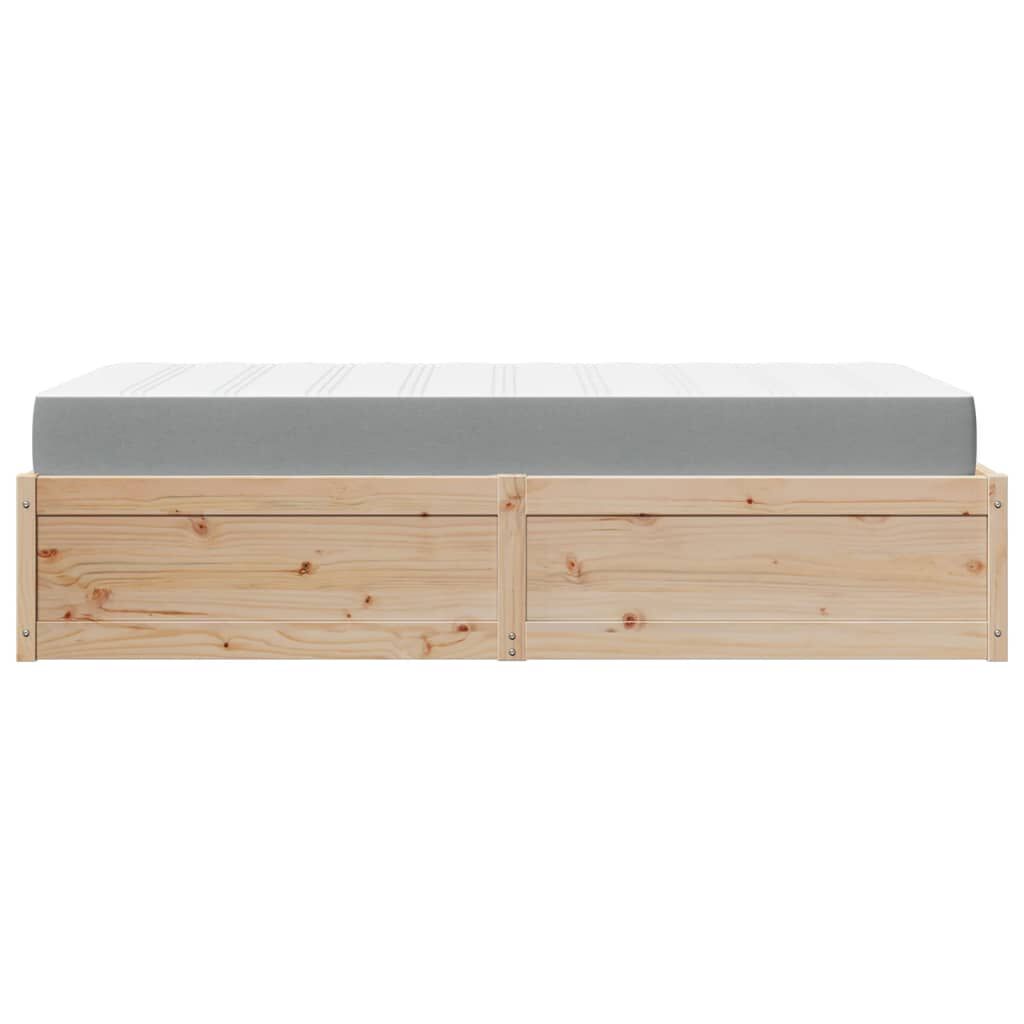 vidaXL Κρεβάτι με Στρώμα 100x200 εκ Μασίφ Ξύλο Πεύκου