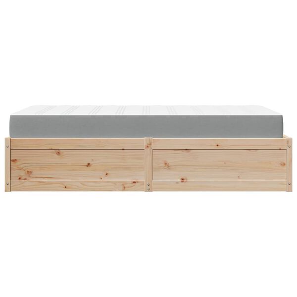 vidaXL Κρεβάτι με Στρώμα 100x200 εκ Μασίφ Ξύλο Πεύκου