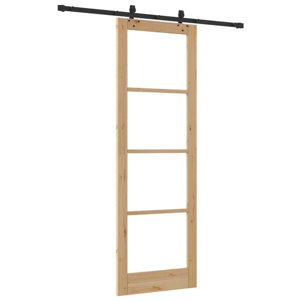 vidaXL Συρόμενη Πόρτα ORKDAL Καφέ 78 x 232 cm Ξύλο και μέταλλο