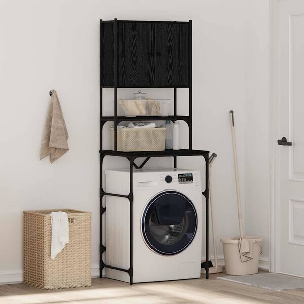 vidaXL Ντουλάπι πλυντηρίου Μαύρη δρυς 68 x 48.5 x 194 εκ