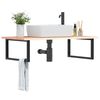 vidaXL Ράφι Νιπτήρα Τοίχου από Ατσάλι / Μασίφ Ξύλο Δρυός