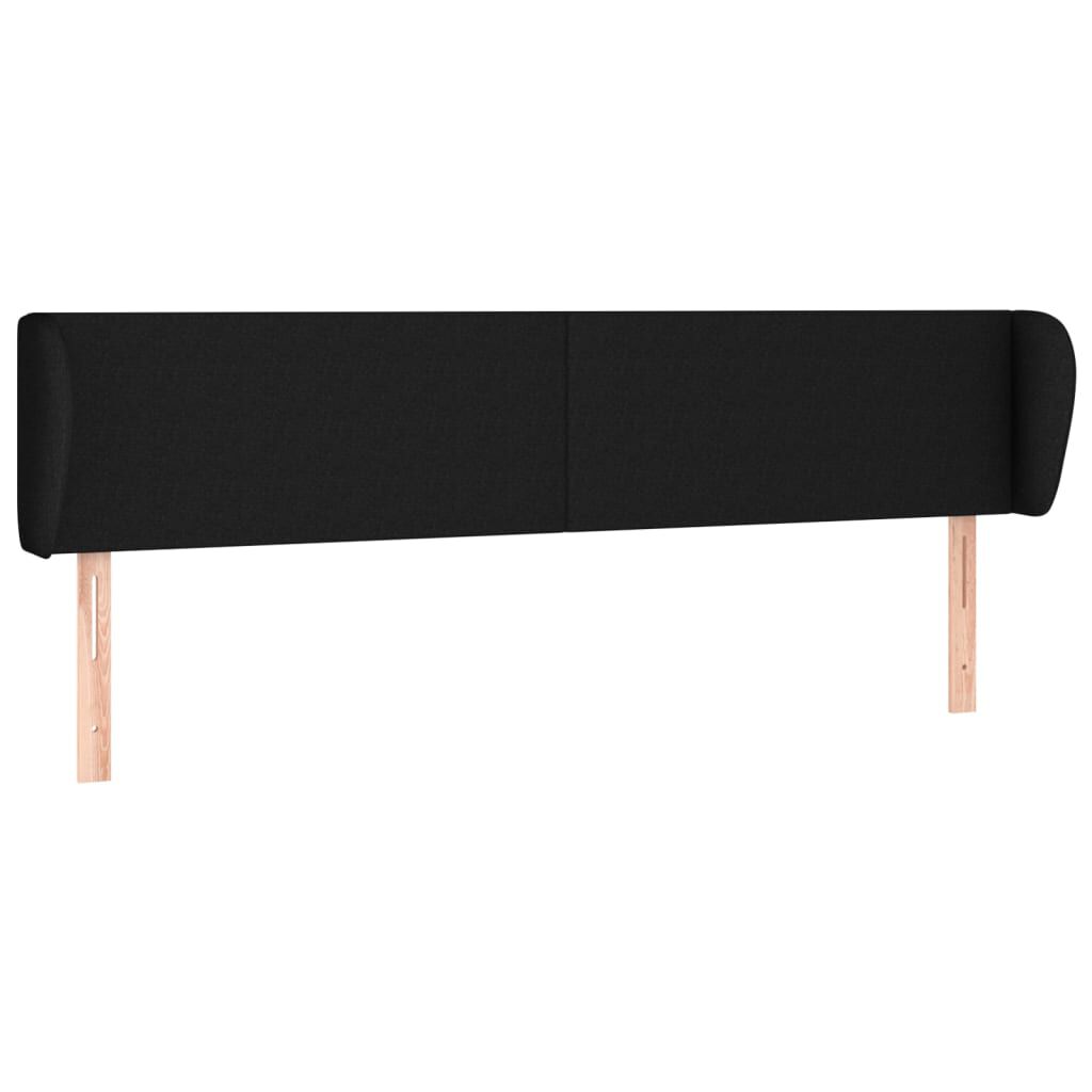 vidaXL Κεφαλάρι με Πτερύγια Μαύρο 203 x 23 x 78/88 εκ. Υφασμάτινο