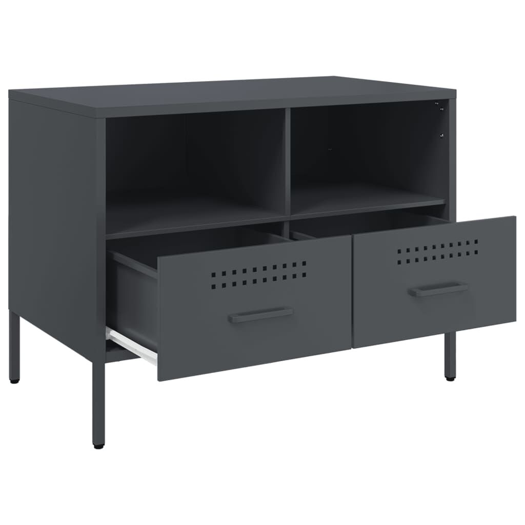 vidaXL Έπιπλα Τηλεόρασης 2 τεμ. Ανθρακί 68x39x50,5 εκ. από Χάλυβα