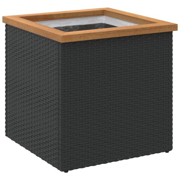 vidaXL Ζαρντινιέρα Μαύρη 40 x 40 x 40 εκ. από Συνθετικό Ρατάν