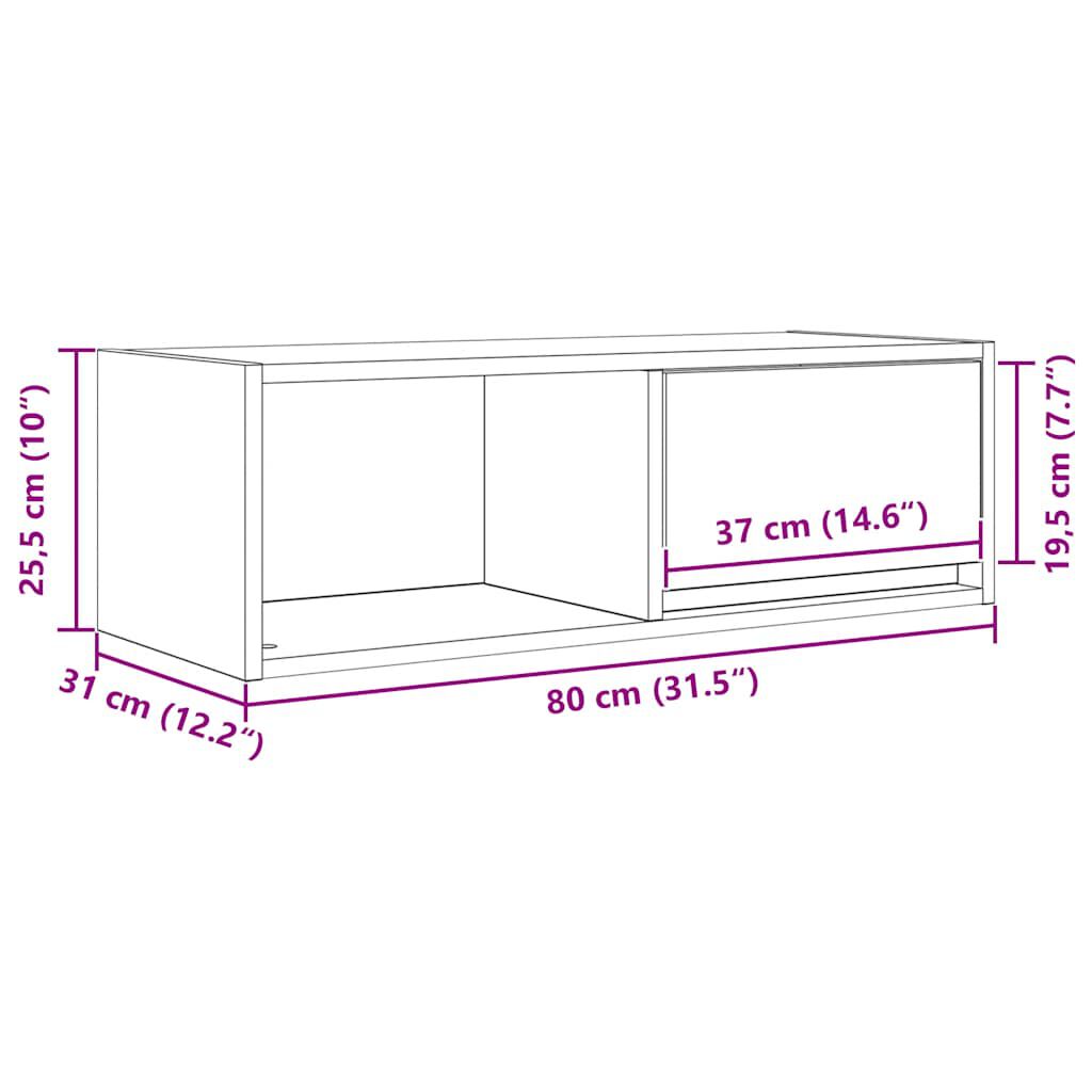 vidaXL Έπιπλο Τηλεόρασης 80x31x25,5 εκ. Επεξεργασμένο Ξύλο