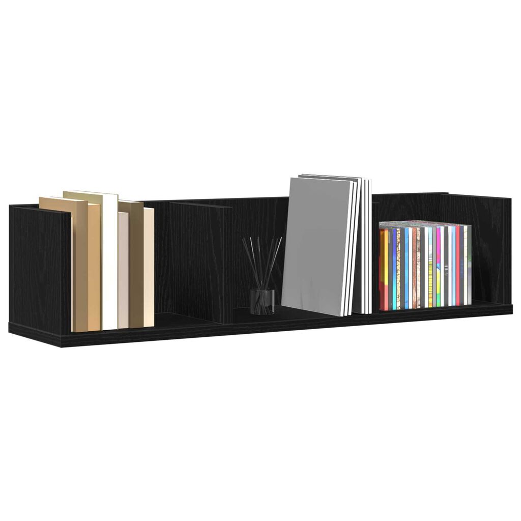 vidaXL Ράφι CD Μαύρη Δρυς 75x18x18 εκ Επεξεργασμένο ξύλο