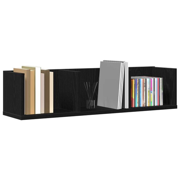 vidaXL Ράφι CD Μαύρη Δρυς 75x18x18 εκ Επεξεργασμένο ξύλο