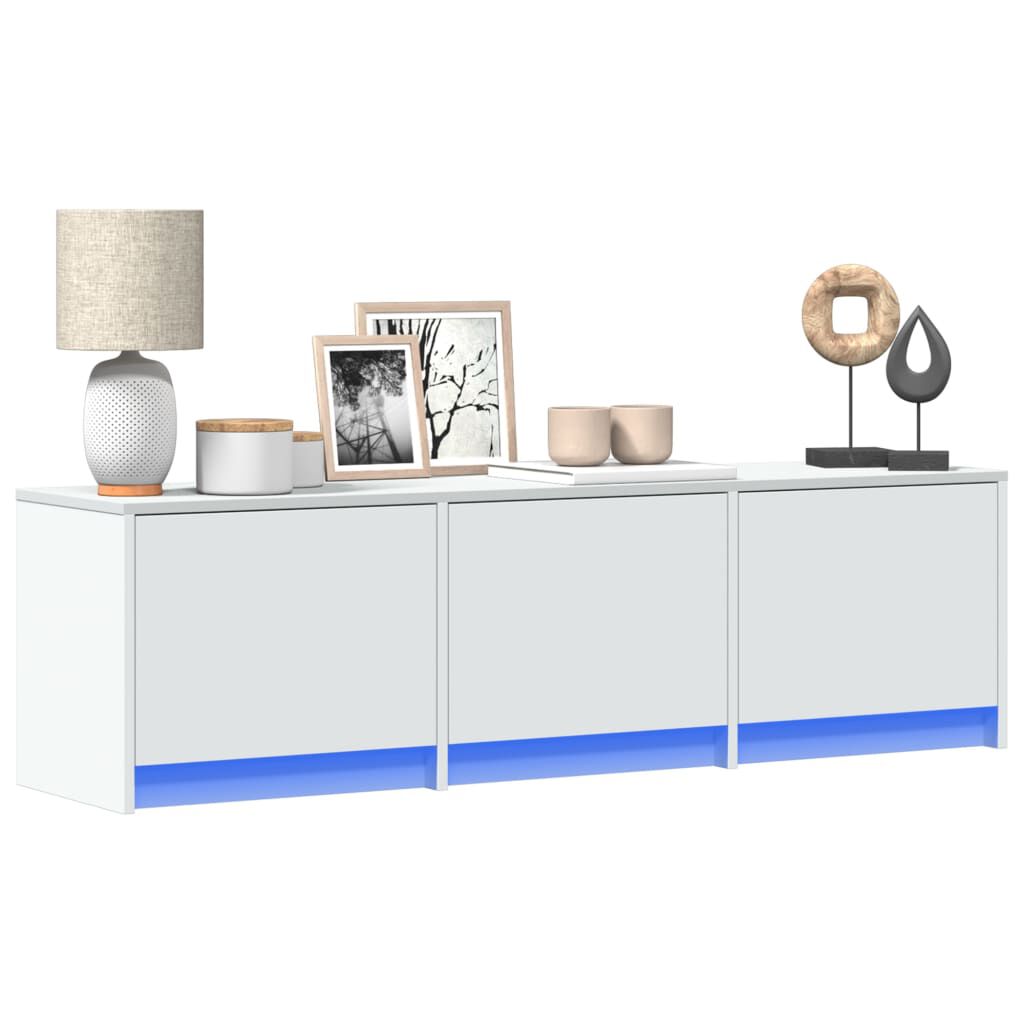 vidaXL Έπιπλο Τηλεόρασης με LED Λευκό 140x34x40 εκ. από Επεξ. Ξύλο