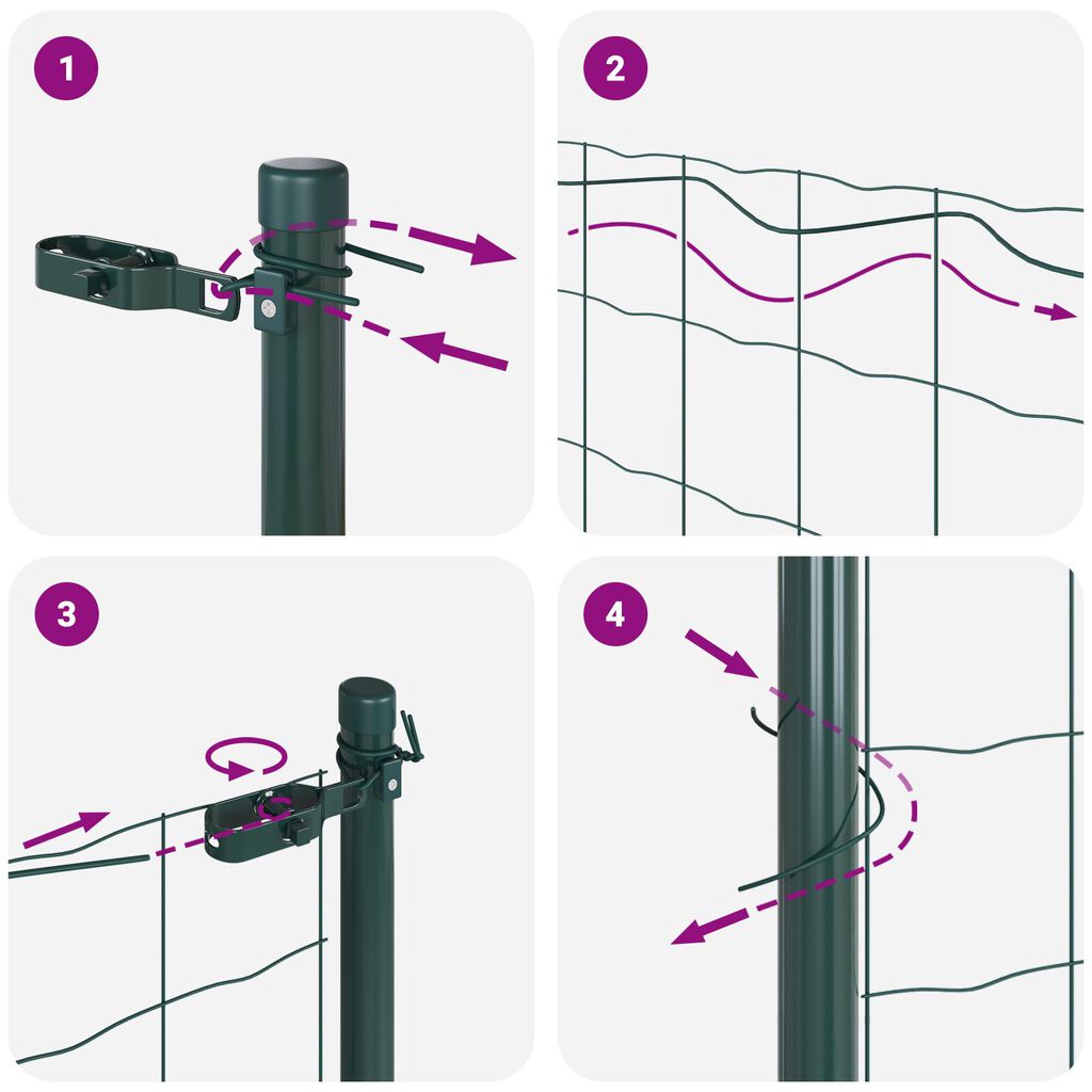 vidaXL Euro Fence με 13 Στηρίγματα 0.6x50 μ Γαλβανισμένο Ατσάλι Πράσινο