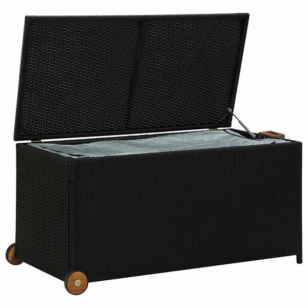vidaXL Κουτί Αποθήκευσης Κήπου Μαύρο 120x65x61 εκ. Συνθετικό Ρατάν