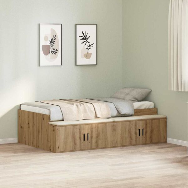 vidaXL Κρεβάτι με αποθηκευτικό χώρο artisan δρυς 80 x 200 cm