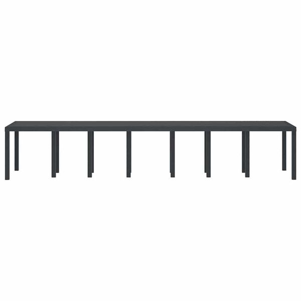 vidaXL Τραπέζι Κήπου Ανθρακί 400 x 100 x 73 εκ. συνθετικό ρατάν