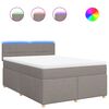 vidaXL &Kappa;&rho;&epsilon;&beta;ά&tau;&iota; Boxspring &mu;&epsilon; &Sigma;&tau;&rho;ώ&mu;&alpha; Taupe 160x200 &epsilon;&kappa;. &Upsilon;&phi;&alpha;&sigma;&mu;ά&tau;&iota;&nu;&omicron;
