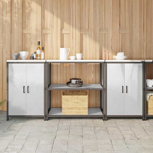 vidaXL &Sigma;&epsilon;&tau; &Alpha;&pi;&omicron;&theta;ή&kappa;&epsilon;&upsilon;&sigma;&eta;&sigmaf; &Kappa;&omicron;&upsilon;&zeta;ί&nu;&alpha;&sigmaf; &mu;&epsilon; &rho;ά&phi;&iota; 3 pcs &Alpha;&sigma;&eta;&mu;ί &Alpha;&nu;&omicron;&xi;&epsilon;ί&delta;&omega;&tau;&omicron; &alpha;&tau;&sigma;ά&lambda;&iota;