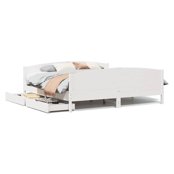 vidaXL Σκελετός Κρεβ. Χωρίς Στρώμα Λευκό 180x200 εκ Μασίφ Πεύκο