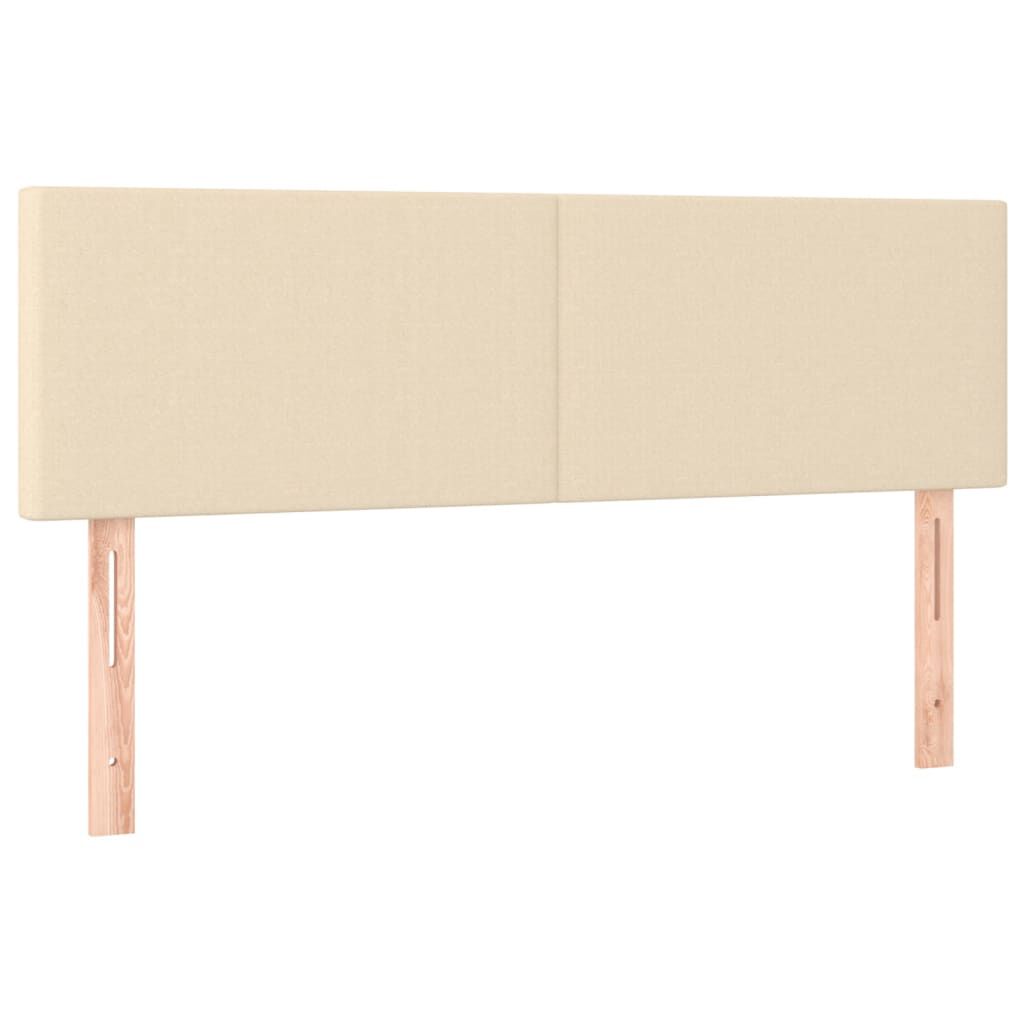 vidaXL Κρεβάτι Boxspring με Στρώμα Κρεμ 140x190 εκ. Υφασμάτινο