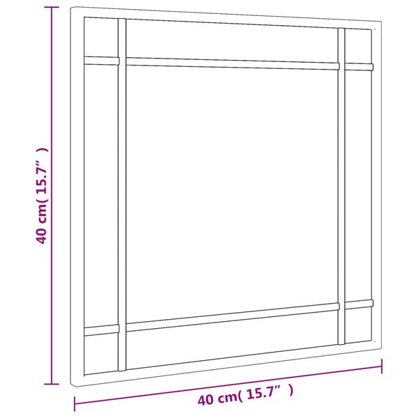 vidaXL Καθρέφτης Τοίχου Τετράγωνος Μαύρος 40 x 40 εκ. από Σίδερο
