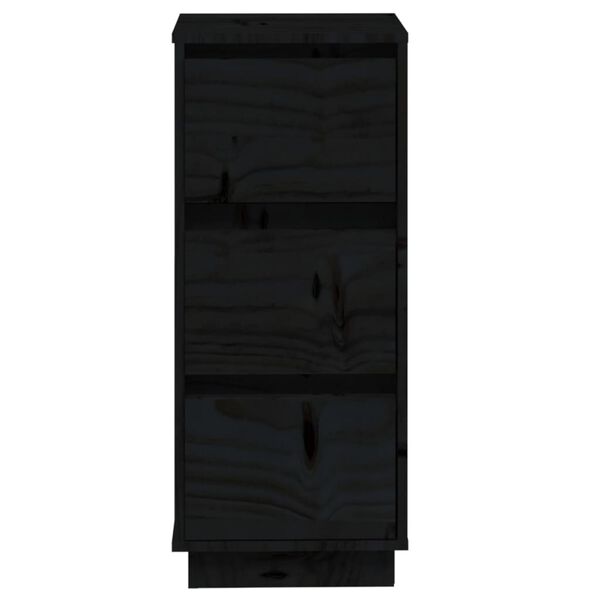 vidaXL Συρταριέρες 2 τεμ. Μαύρες 32x34x75 εκ. από Μασίφ Ξύλο Πεύκου