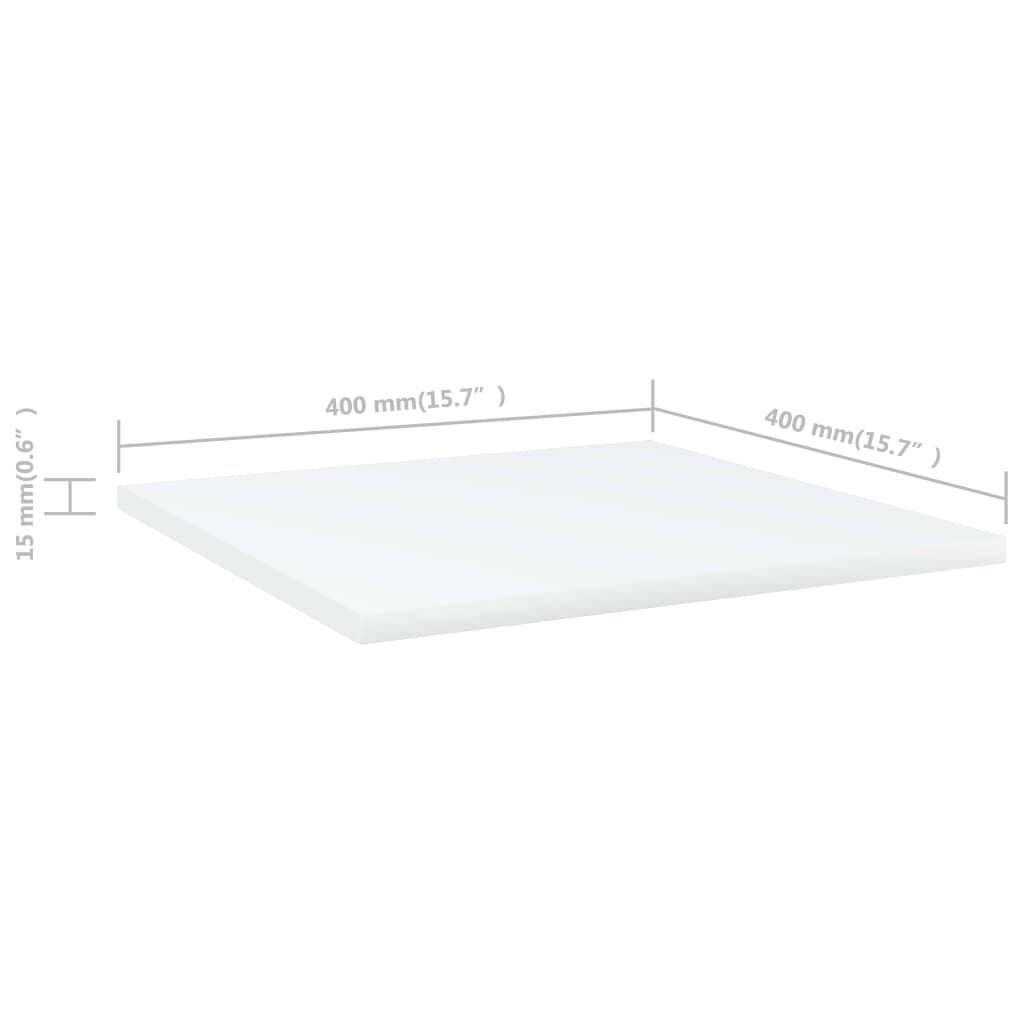 vidaXL Ράφια Βιβλιοθήκης 8 τεμ. Λευκά 40x40x1,5 εκ. από Μοριοσανίδα