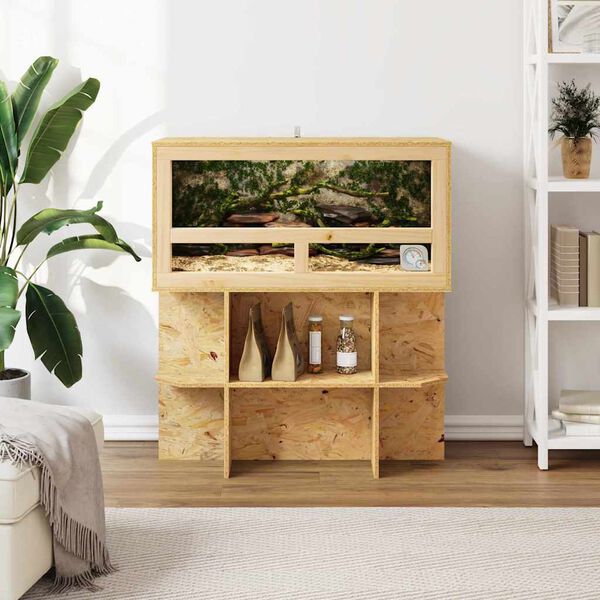 vidaXL Βάση Terrarium με ράφι Καφέ 80 x 40 x 50 cm OSB