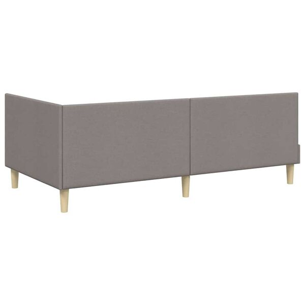 vidaXL Κρεβάτι Γωνίας Άλλο Taupe 90 x 190 cm Ύφασμα και Έργο ξύλου